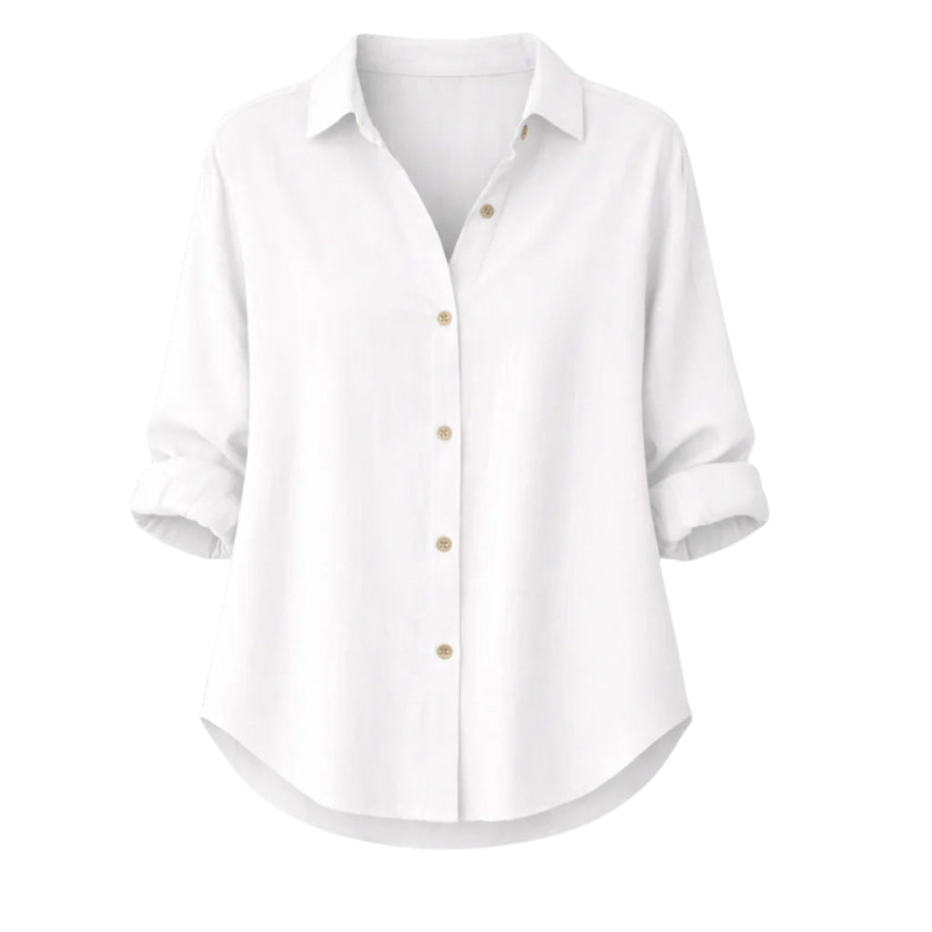Alveraine | Women's Lightweight Summer Blouse - Rolled Sleeve Style
