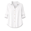 Alveraine | Women's Lightweight Summer Blouse - Rolled Sleeve Style