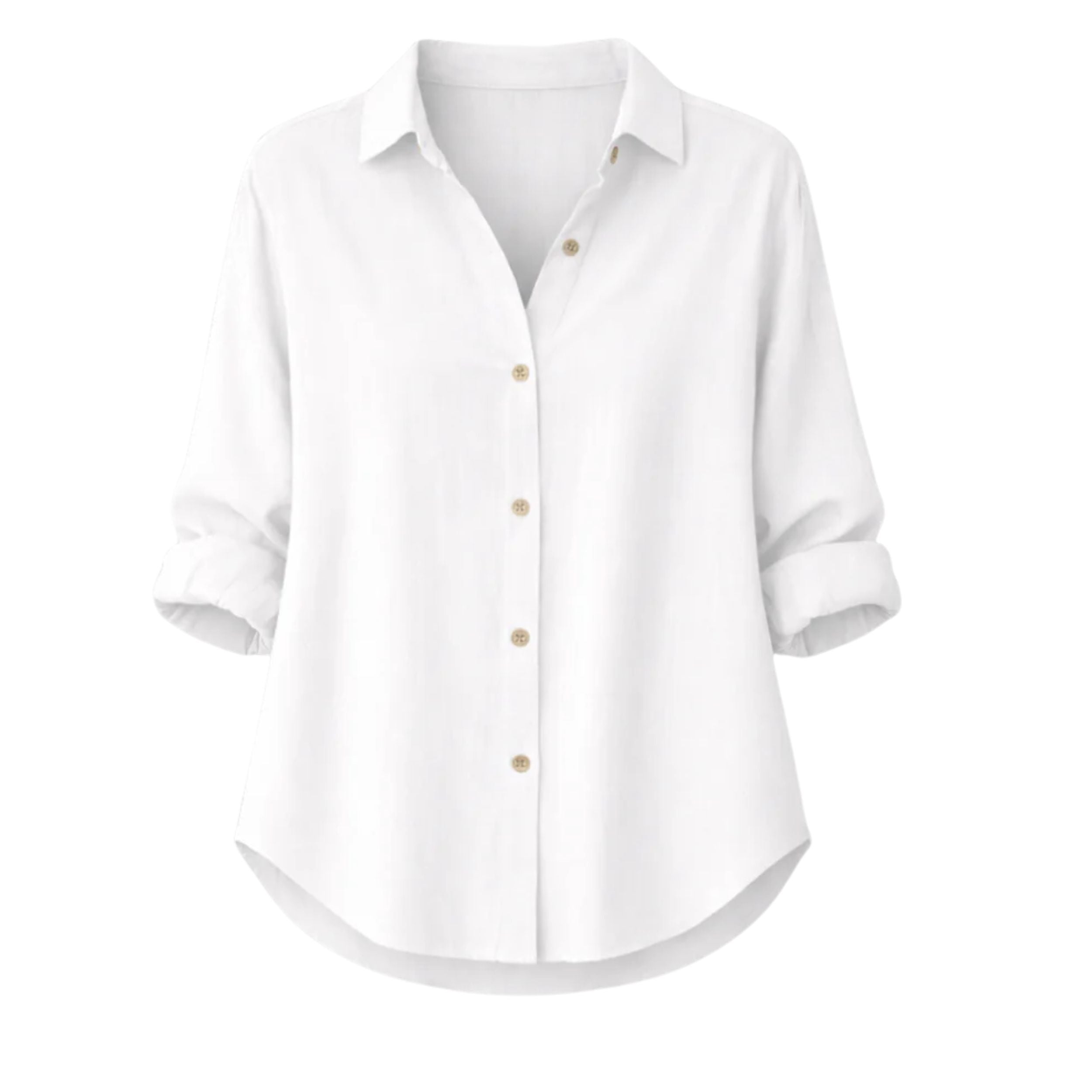 Alveraine | Women's Lightweight Summer Blouse - Rolled Sleeve Style