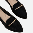 Alveraine | Women’s Point Toe Metal Detail Loafers – Modern Flat Style