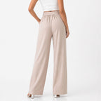 Alveraine | Women’s Tie Detail Elastic Trousers – Relaxed Elegant Style