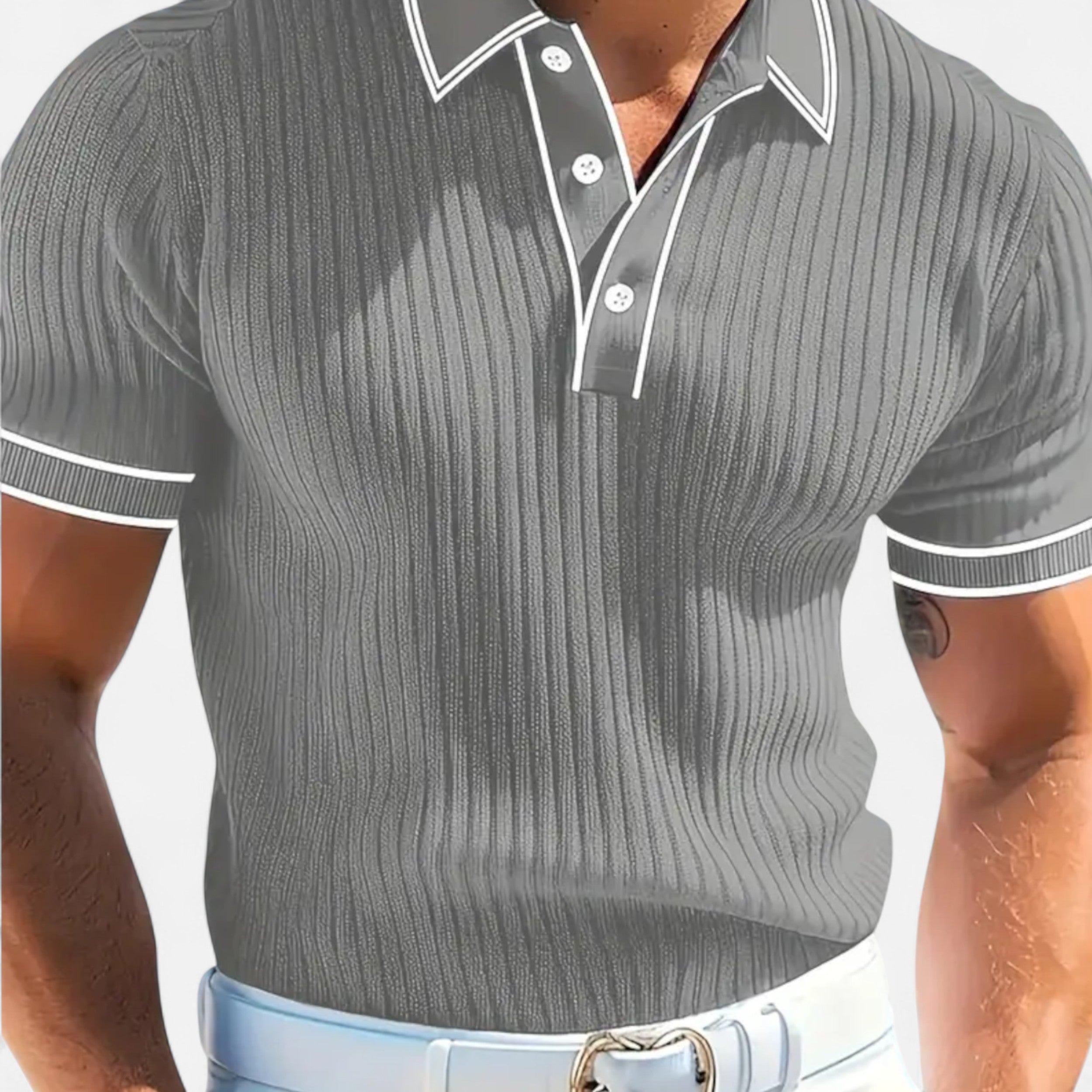 Lurvain | Men’s Summer Polo Shirt – Classic Knit Design