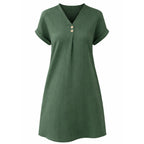 Alveraine | Women’s Relaxed V-Neck Short Sleeve Dress – Everyday Summer Style