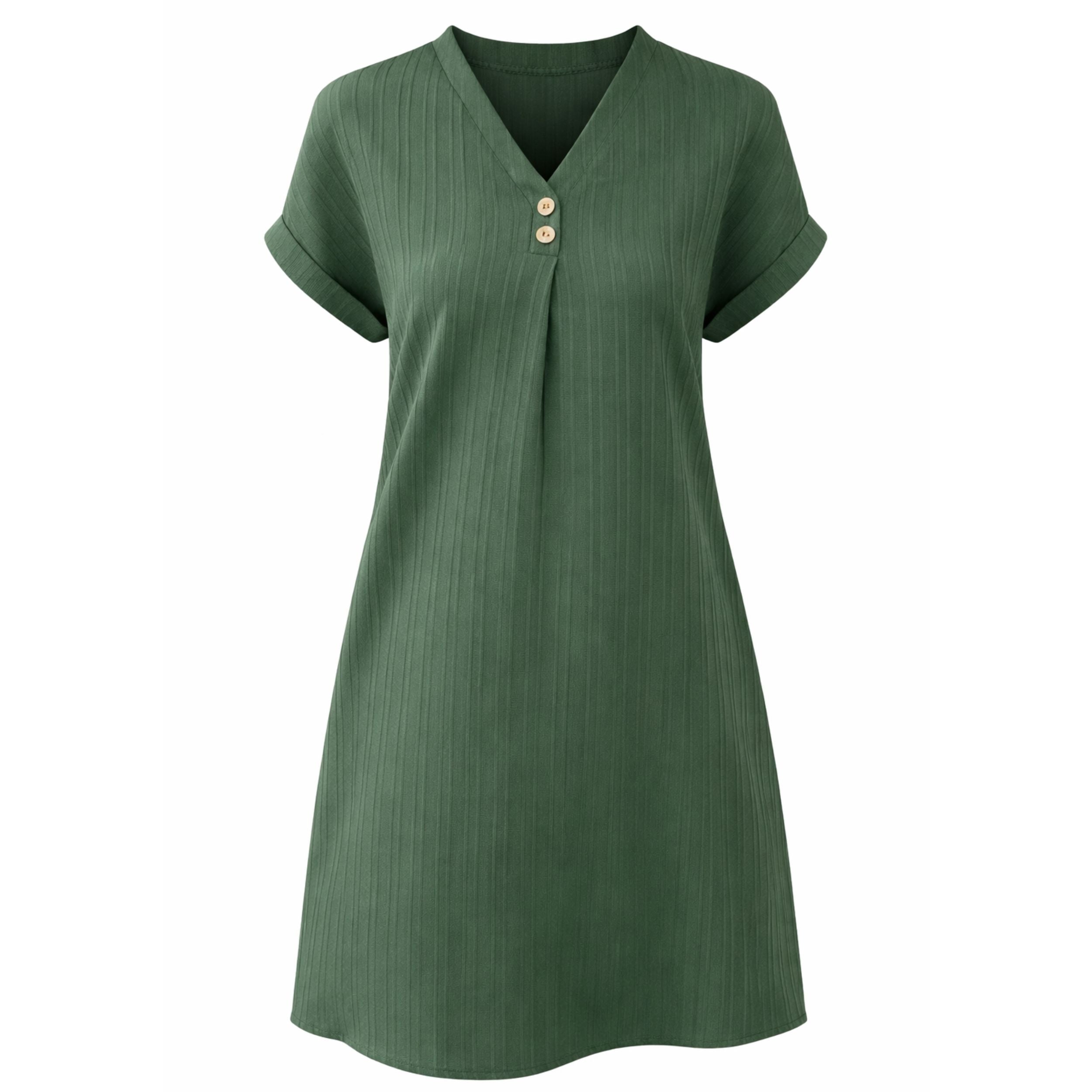 Alveraine | Women’s Relaxed V-Neck Short Sleeve Dress – Everyday Summer Style
