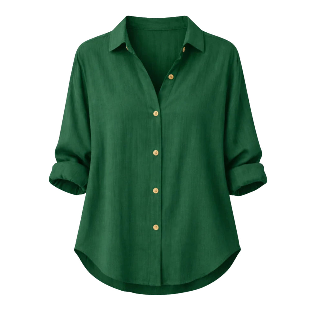 Alveraine | Women's Lightweight Summer Blouse - Rolled Sleeve Style
