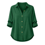 Alveraine | Women's Lightweight Summer Blouse - Rolled Sleeve Style