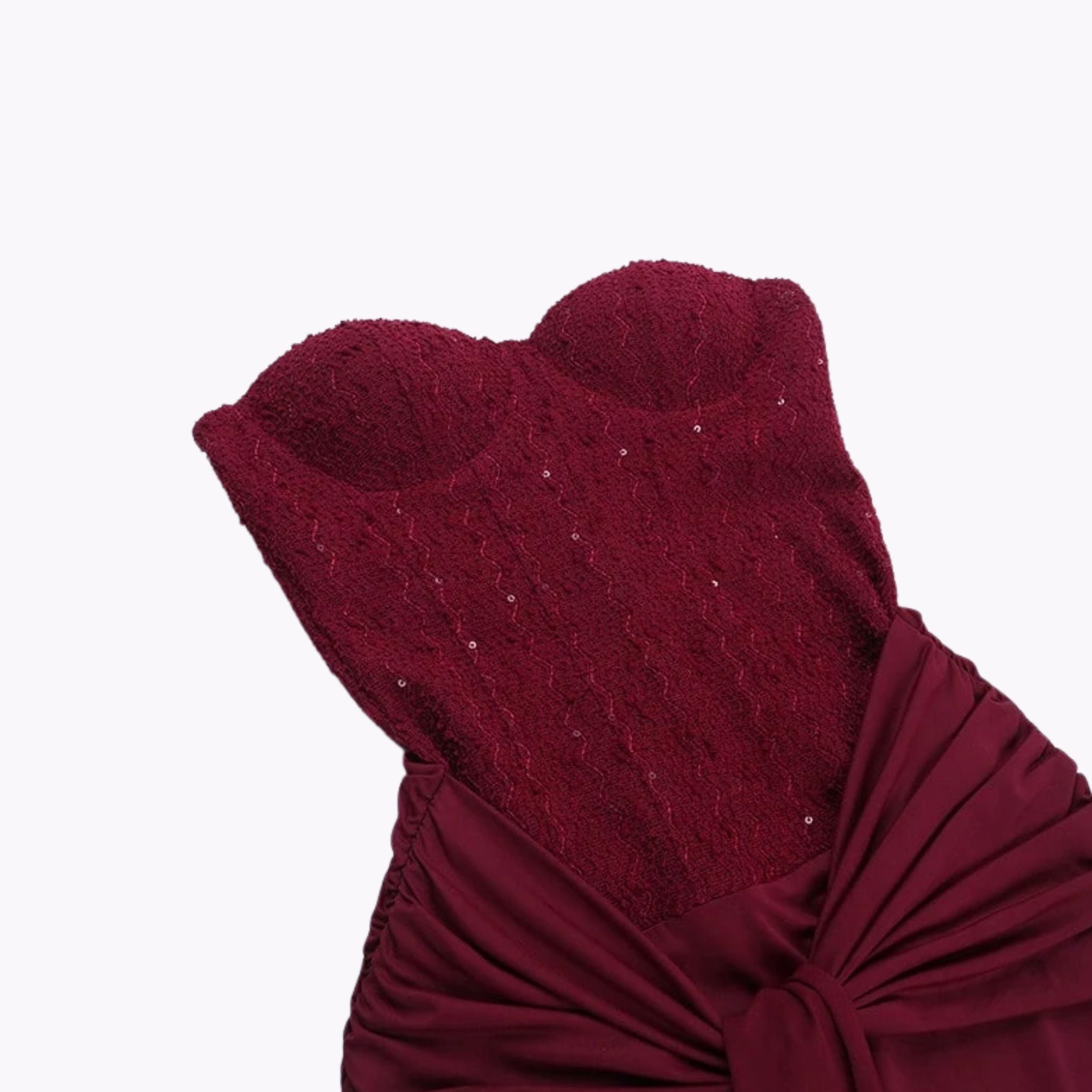 Alveraine | Women’s Strapless Ribbon Waist Evening Dress – Elegant Long Gown