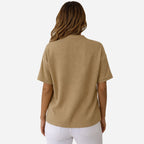 Alveraine | Women’s Waffle Knit Short Sleeve T-Shirt – Casual Comfort Style