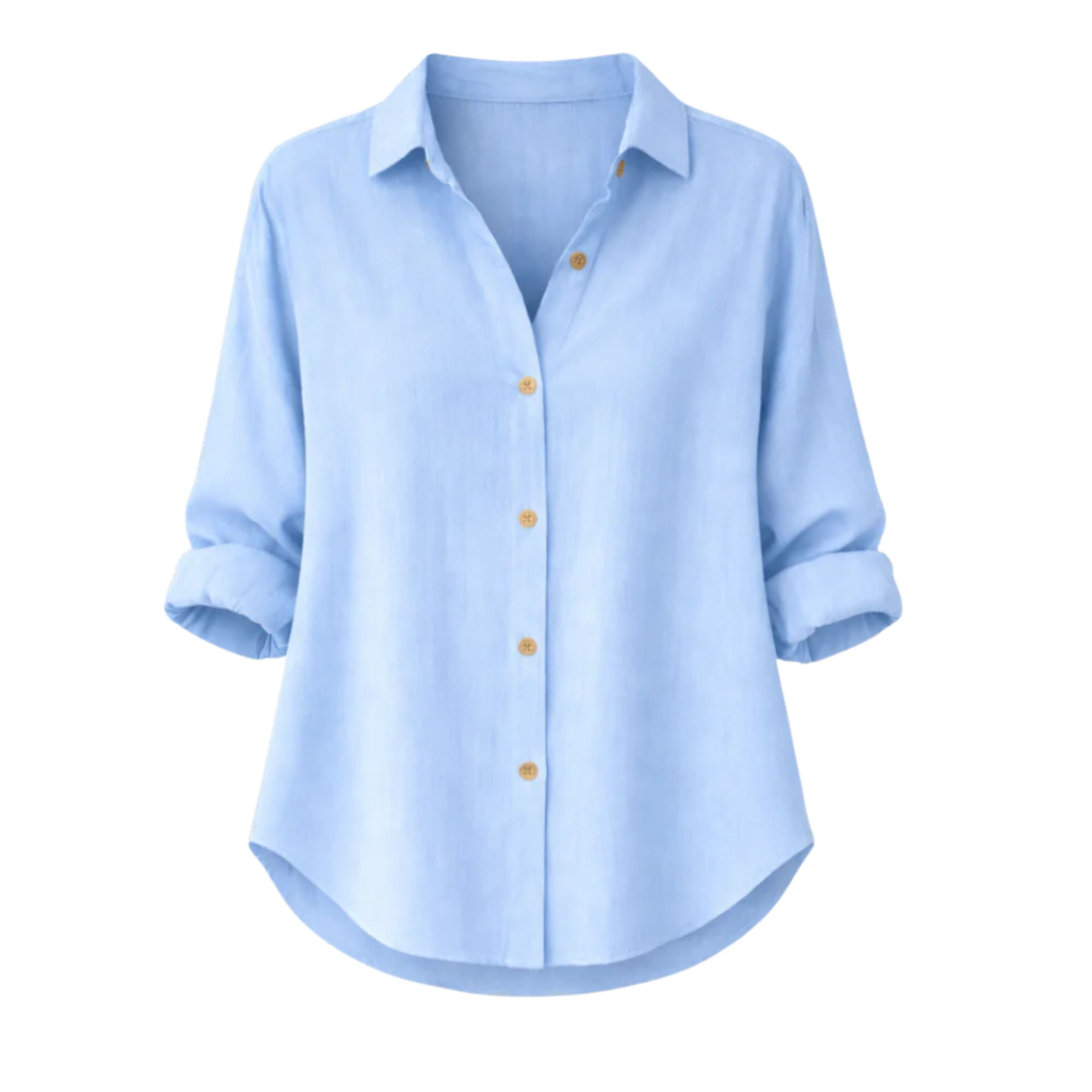Alveraine | Women's Lightweight Summer Blouse - Rolled Sleeve Style