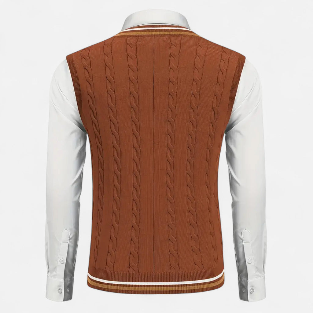Lurvain | Men’s Knitted V-Neck Vest – Heritage Layers