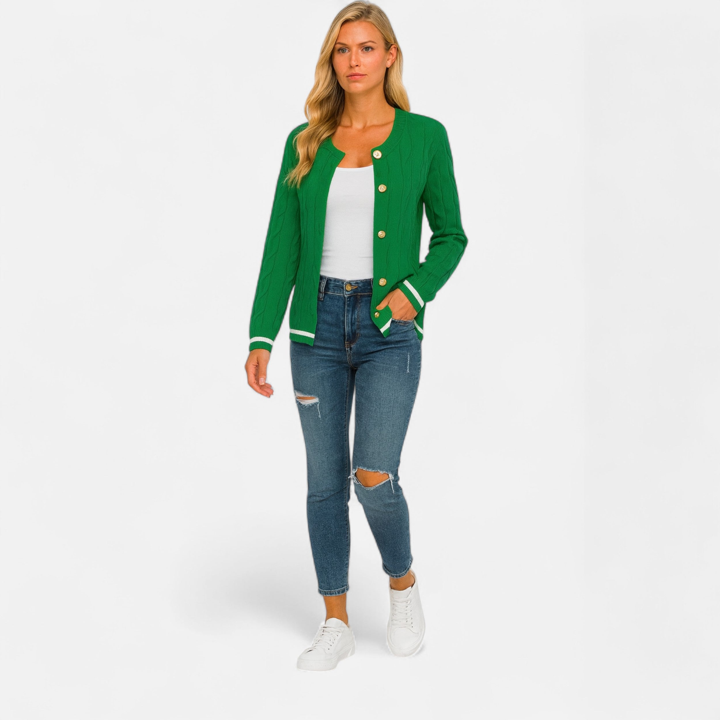 Lurvain | Women’s Elegant Long Sleeve Knit Cardigan