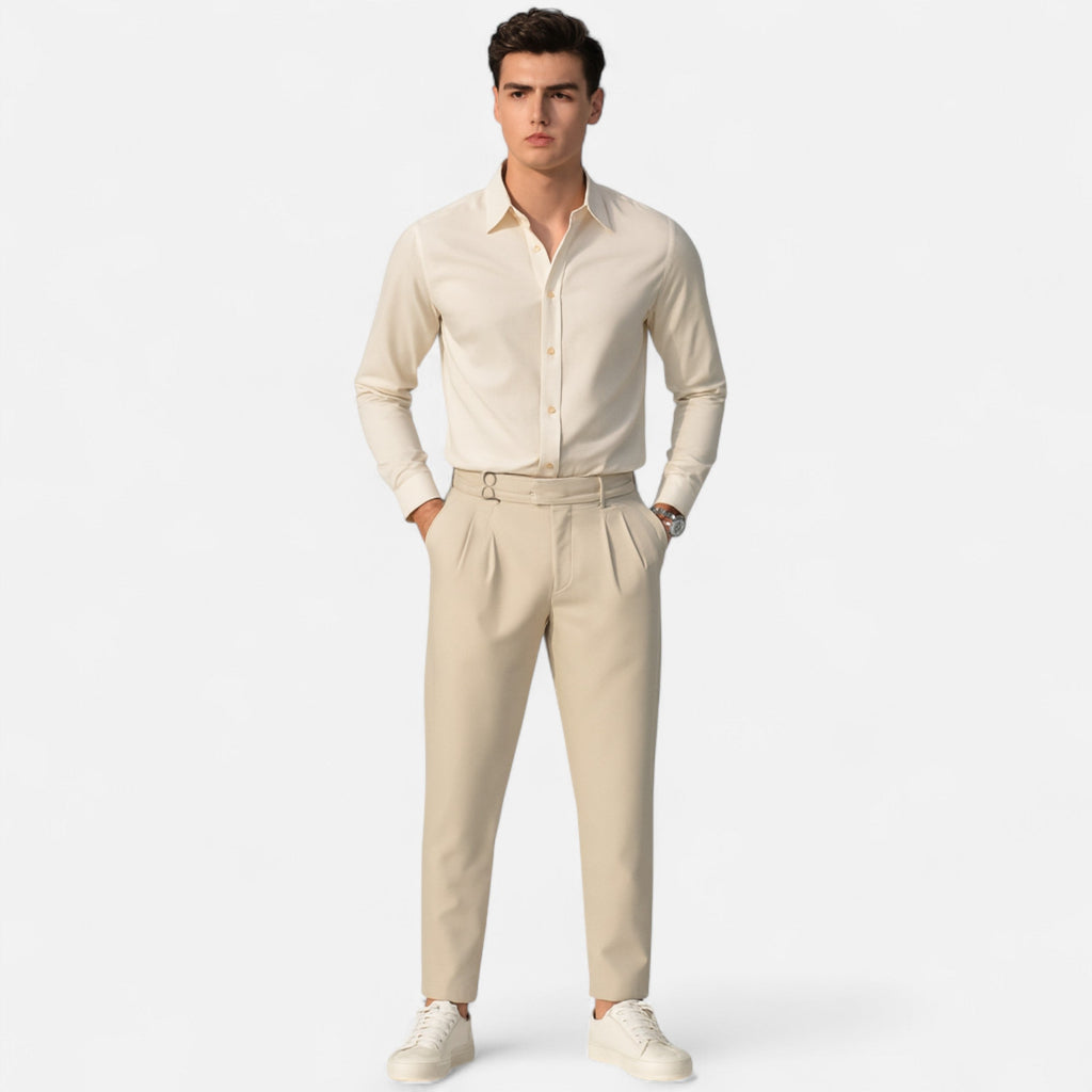 Lurvain | Men’s Relaxed-Fit Pants – Double-Button Classic