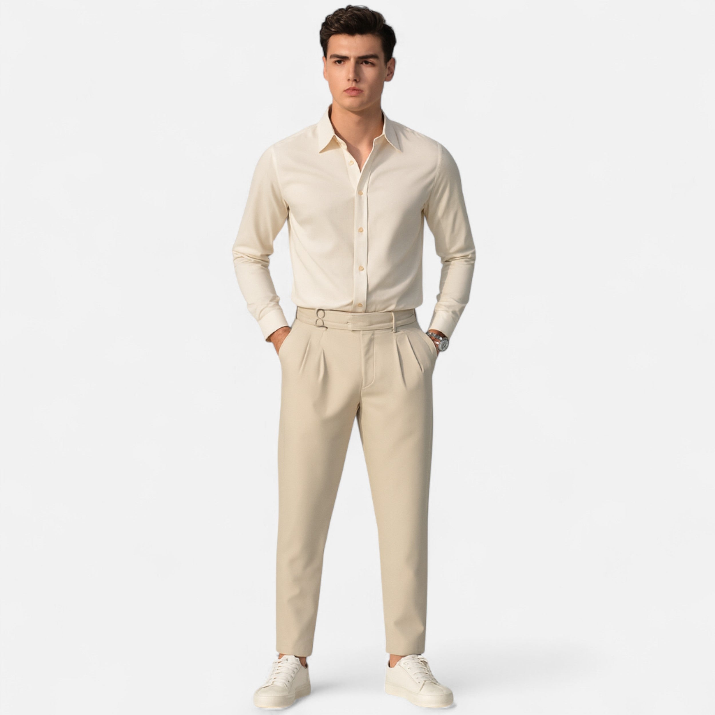 Lurvain | Men’s Relaxed-Fit Pants – Double-Button Classic