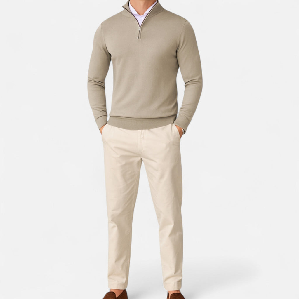 Lurvain | Men’s Quarter-Zip Knit Sweater – Slim Elegance