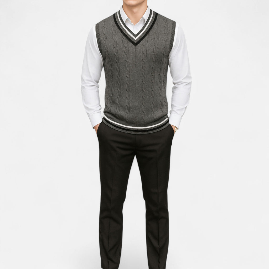 Lurvain | Men’s Knitted V-Neck Vest – Heritage Layers