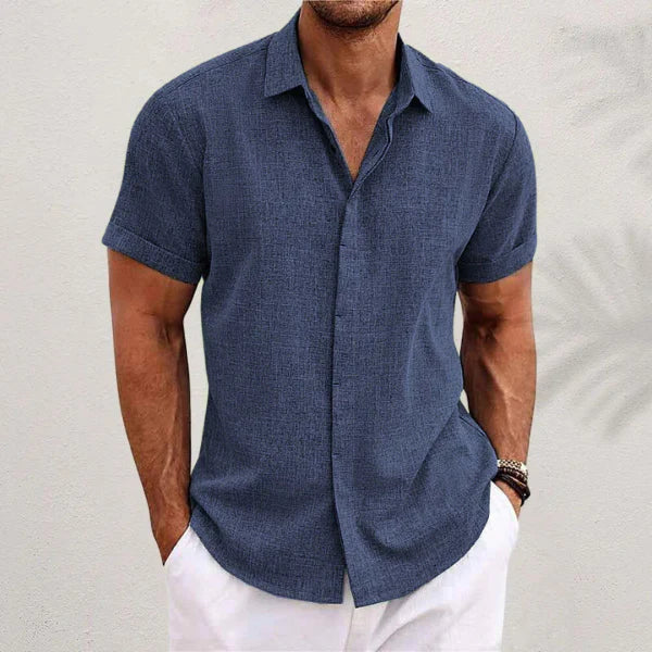 Alveraine Men's Casual Summer Polo Shirt – Blue Orange