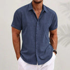 Alveraine Men's Casual Summer Polo Shirt – Blue Orange