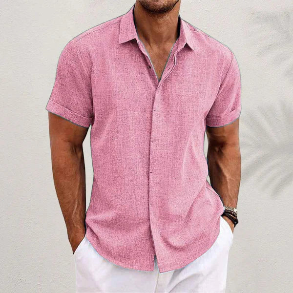 Alveraine Men's Casual Summer Polo Shirt – Pink