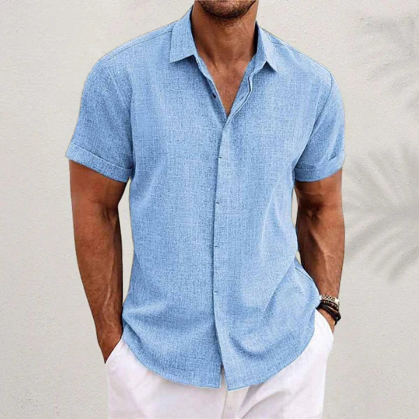 Alveraine Men's Casual Summer Polo Shirt – Light Blue