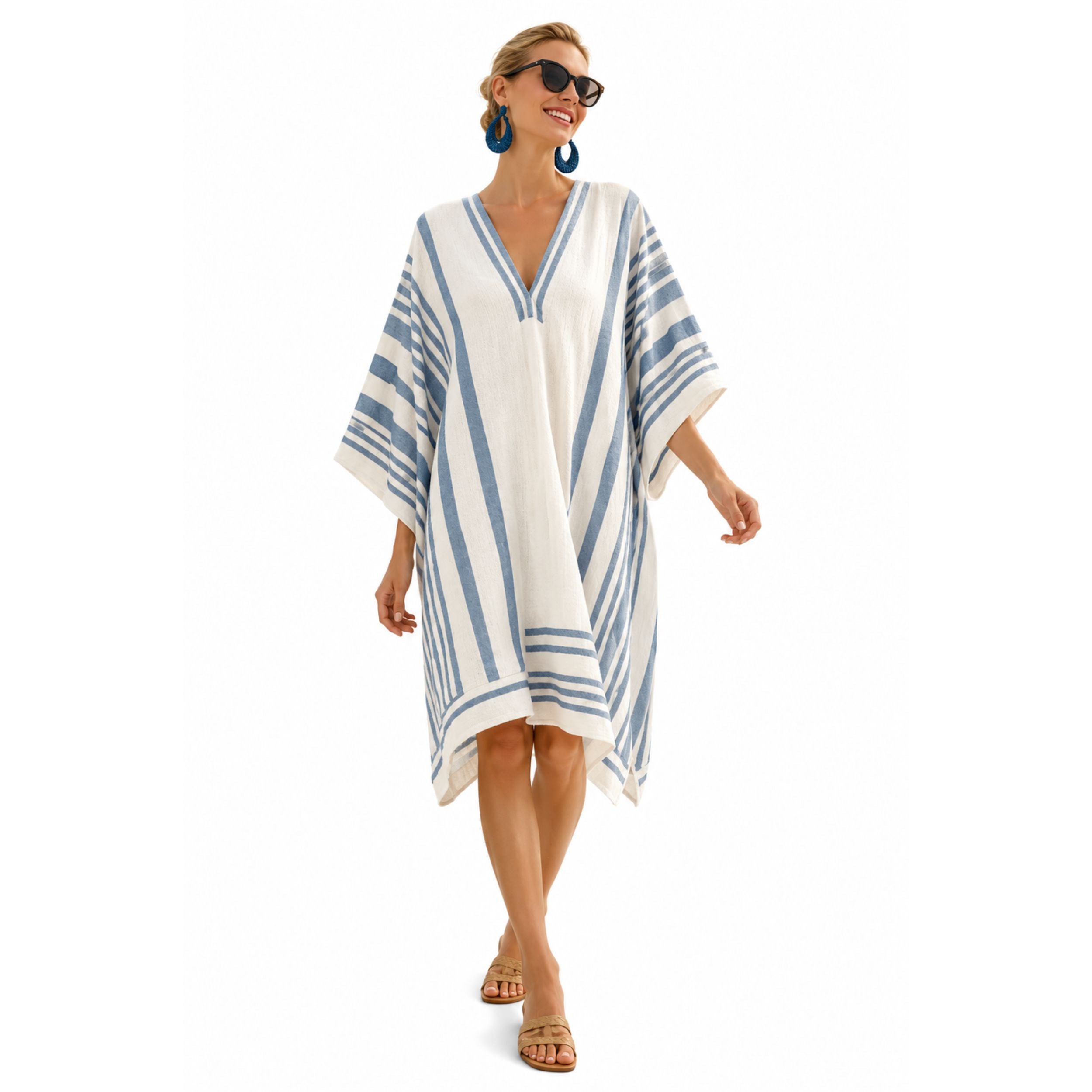 Alveraine | Women’s Striped V-Neck Summer Dress – Elegant Everyday Style
