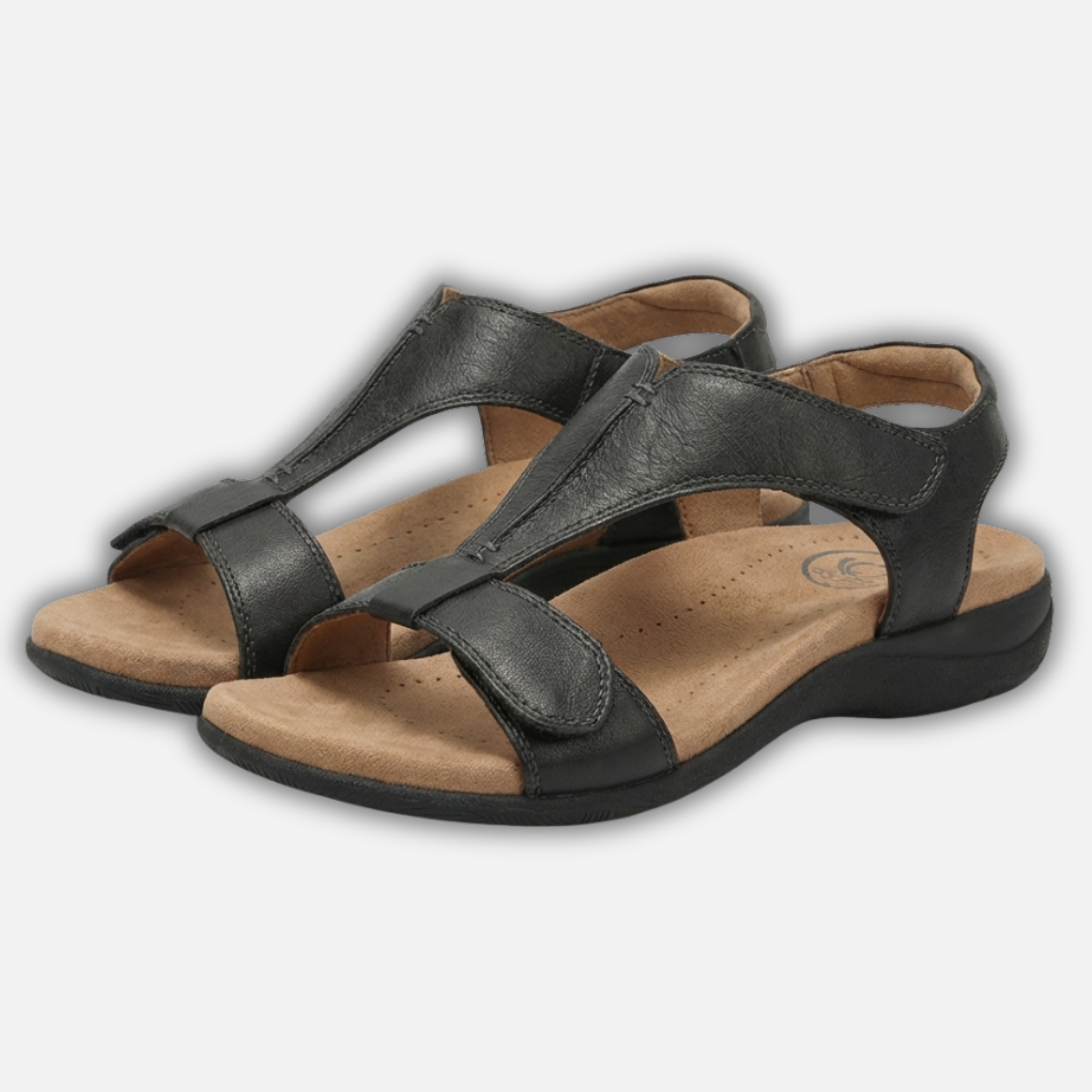 Alveraine Women's Open Toe Walking Sandals – Black