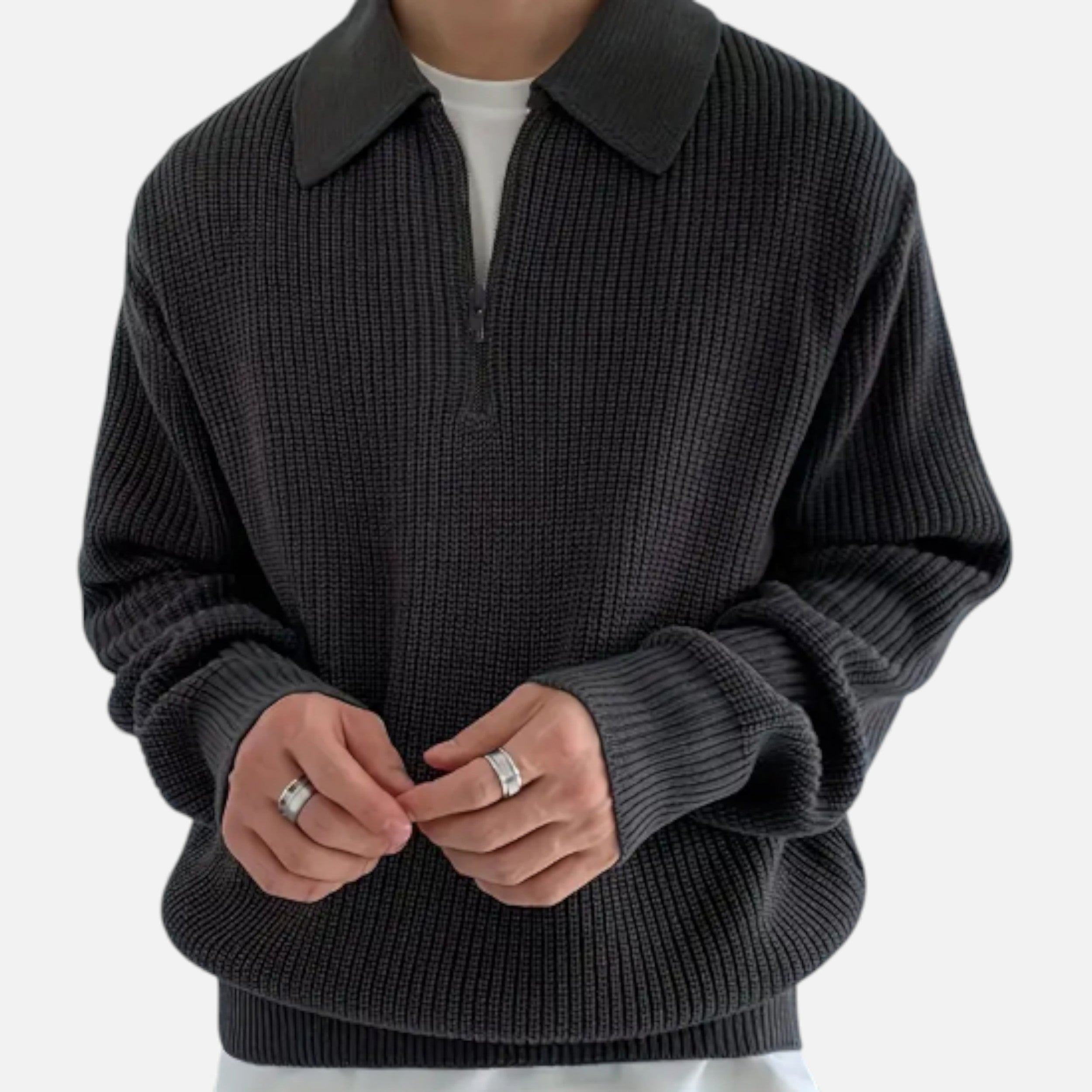 Lurvain | Men’s Tailored Acrylic Half-Zip Sweater