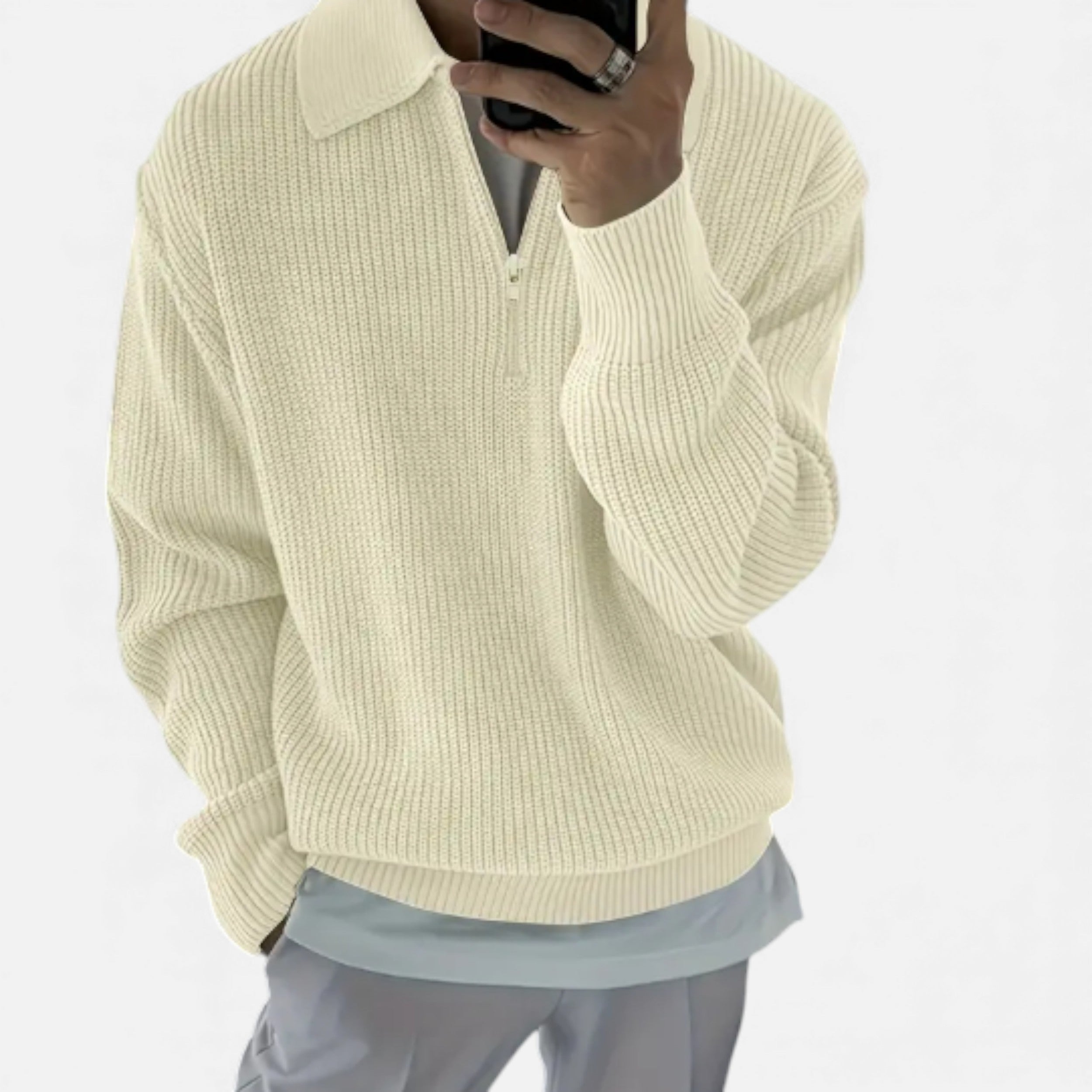 Lurvain | Men’s Tailored Acrylic Half-Zip Sweater