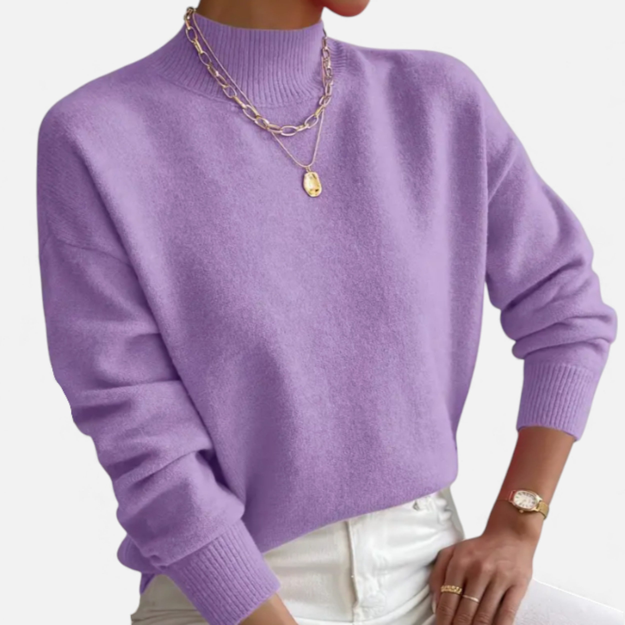 Lurvain | Women’s Wool Blend Mock-Neck Pullover