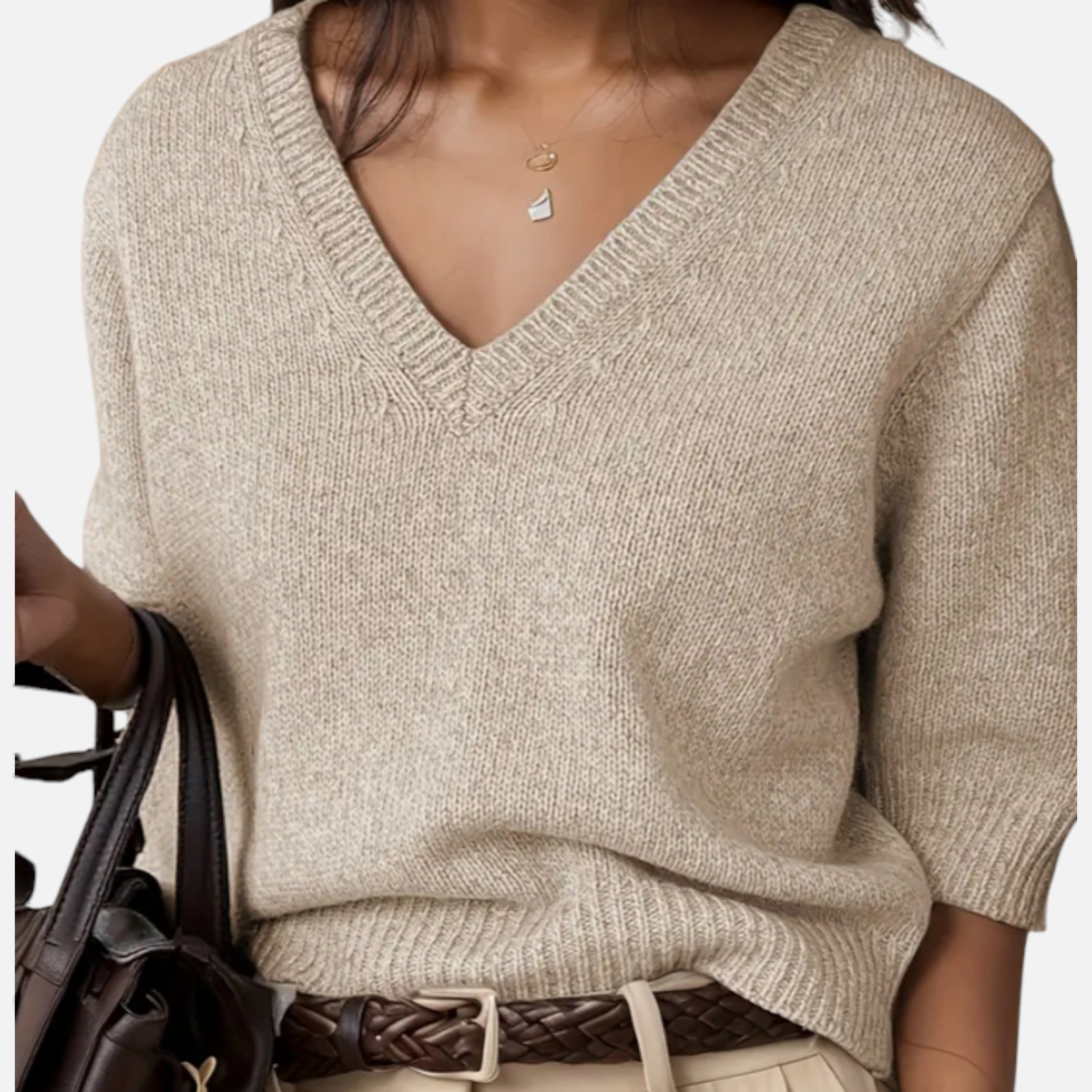 Lurvain | Elegant V-Neck Knit for Summer Grace