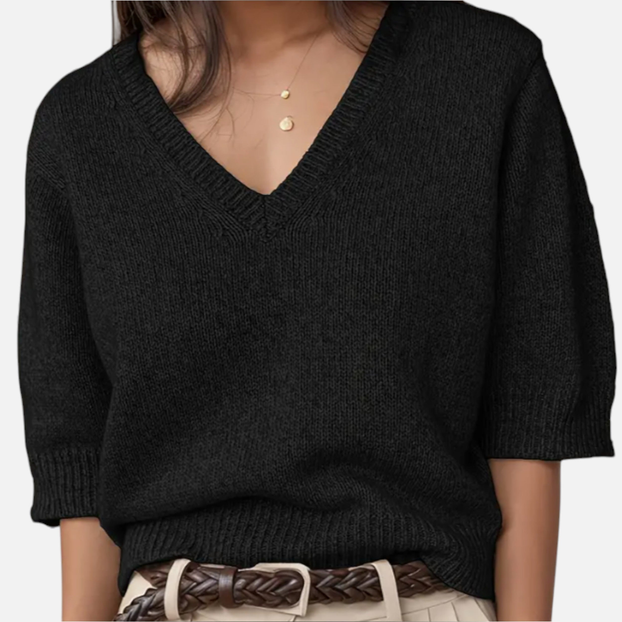 Lurvain | Elegant V-Neck Knit for Summer Grace