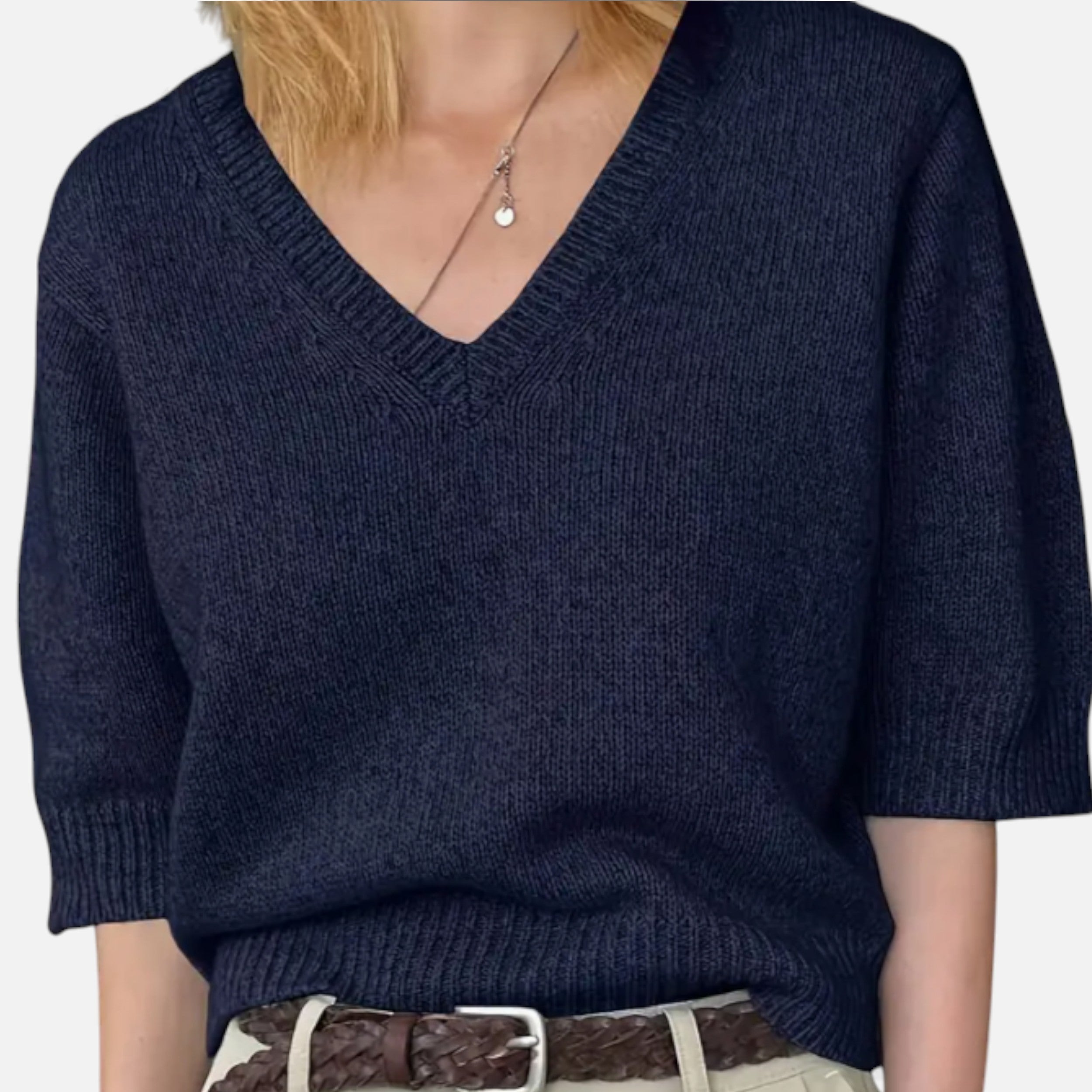 Lurvain | Elegant V-Neck Knit for Summer Grace