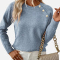 Alveraine | Women’s Elegant Button-Trim Knit Sweater