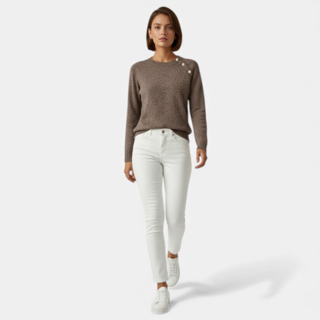 Lurvain | Elegant Button-Trim Knit Sweater