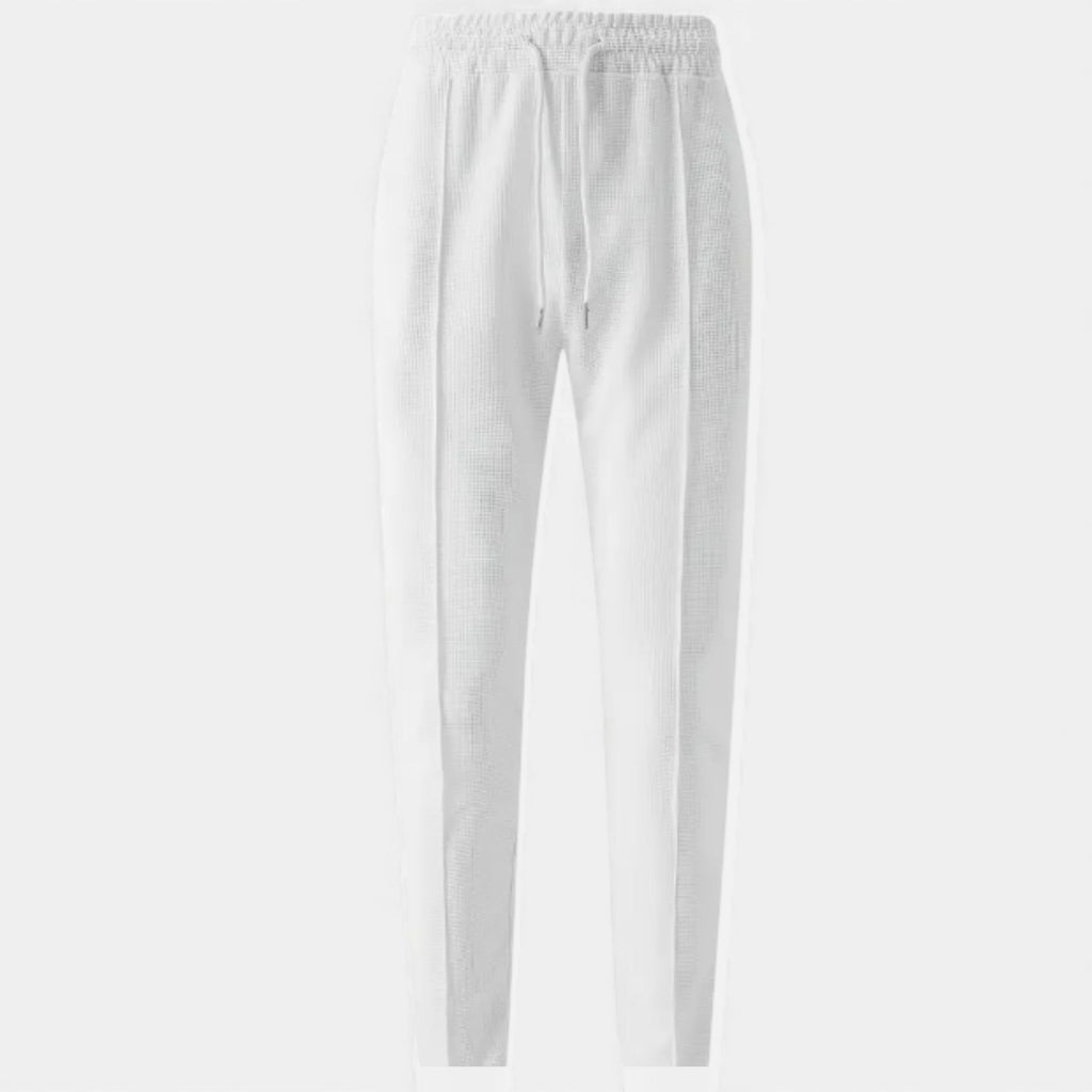 Alveraine | Men’s Waffle Knit Casual Trousers – Relaxed Aristocracy