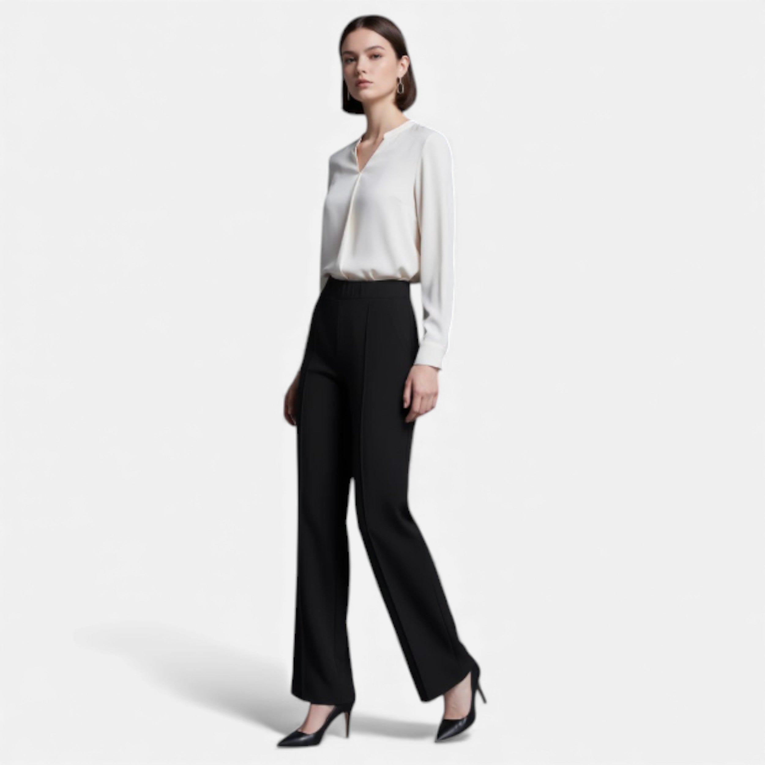 Lurvain | Women’s High-Waist Asymmetric Pocket Trousers