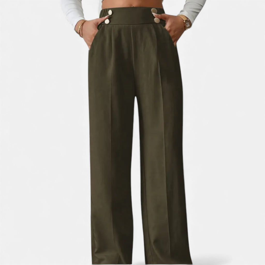 Alveraine | Women’s Wide-Leg Button Detail Pants