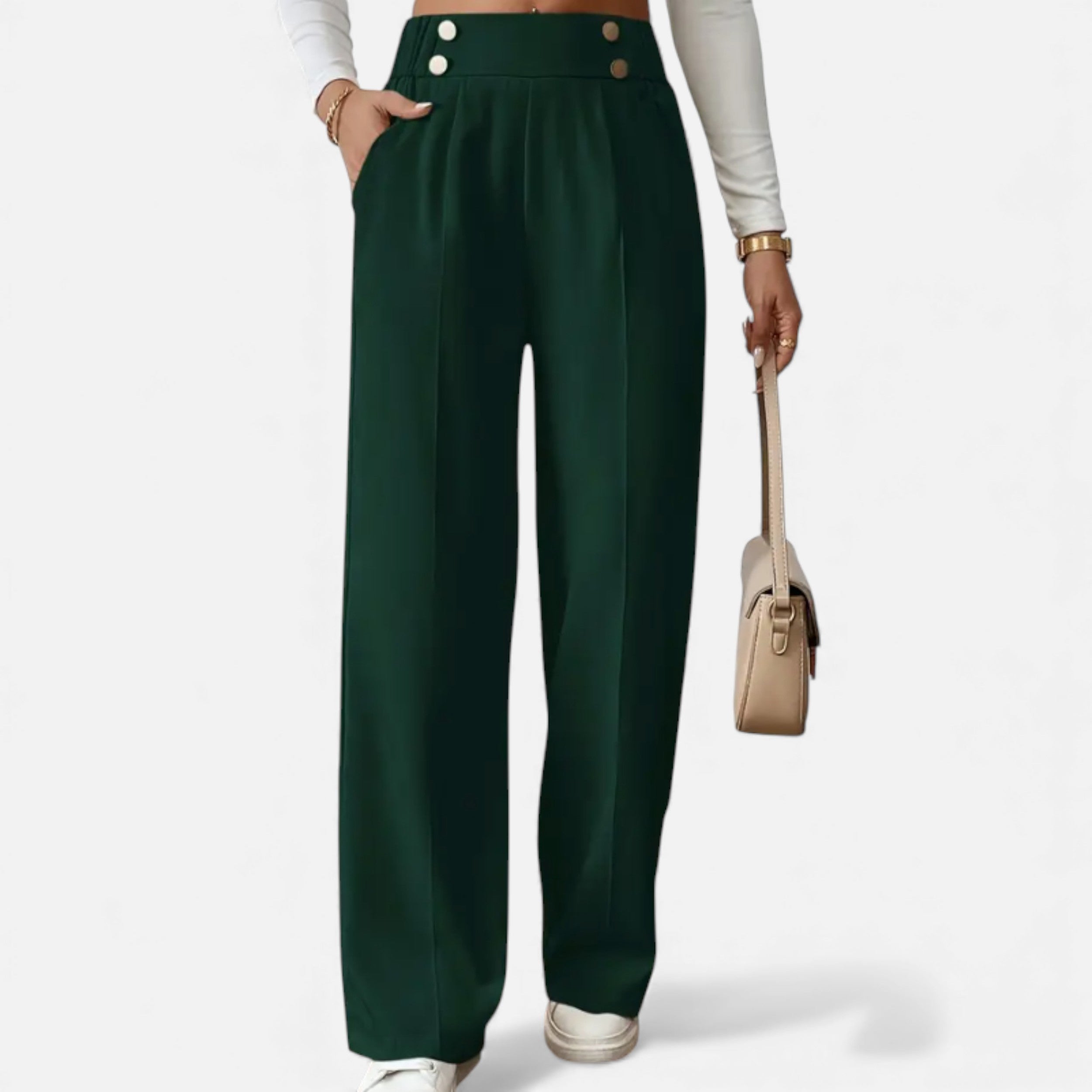 Lurvain | Women’s Wide-Leg Button Detail Pants