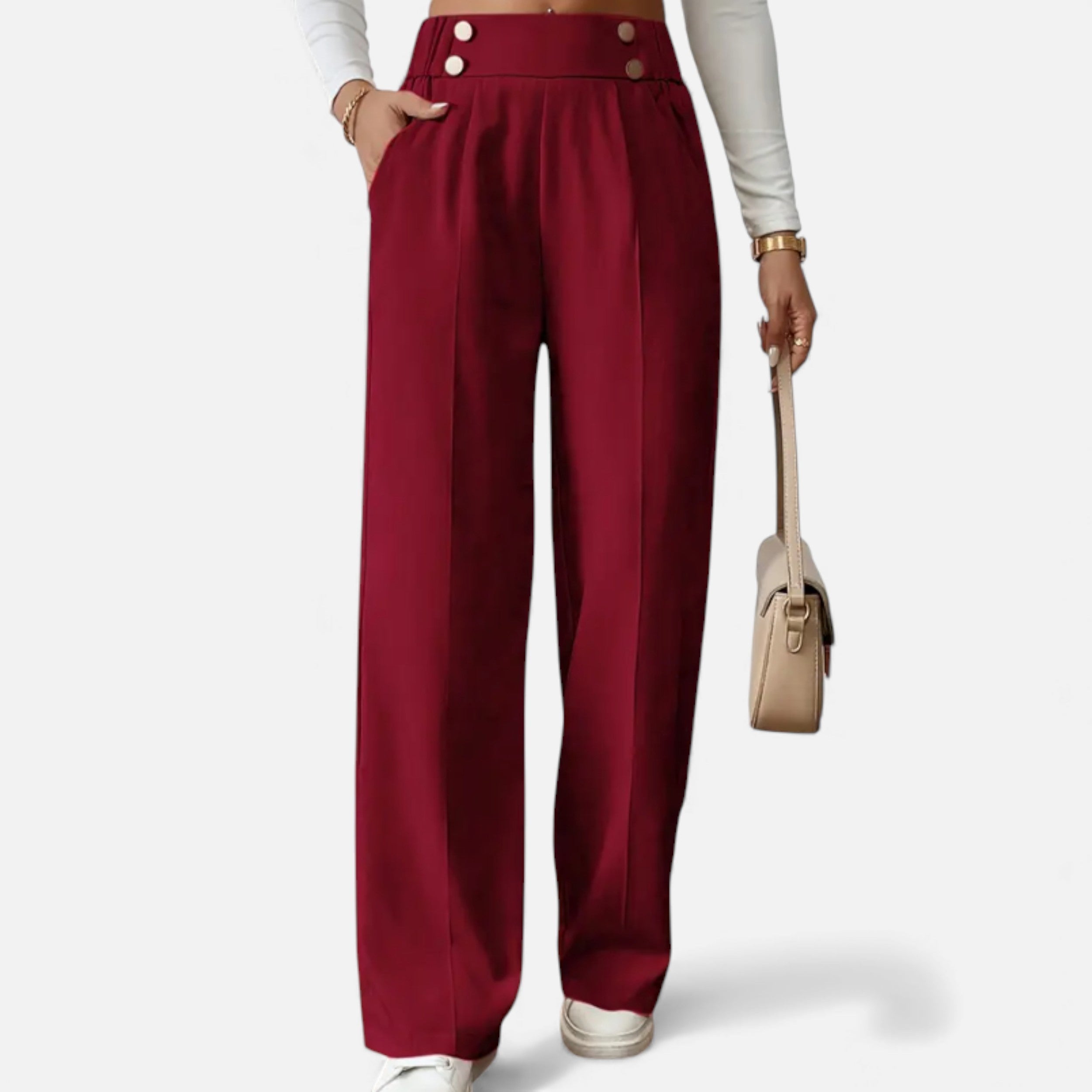 Lurvain | Women’s Wide-Leg Button Detail Pants