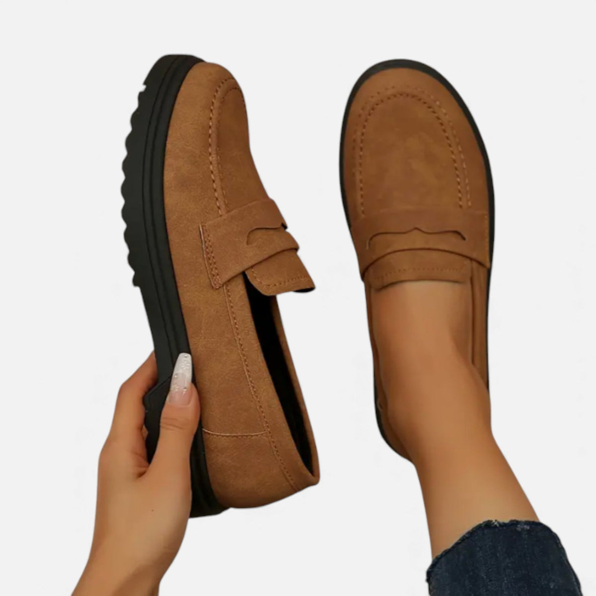 Lurvain | Women’s Penny Loafers – Glossy Heritage Sophistication