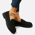 Alveraine | Women’s Penny Loafers – Glossy Heritage Sophistication