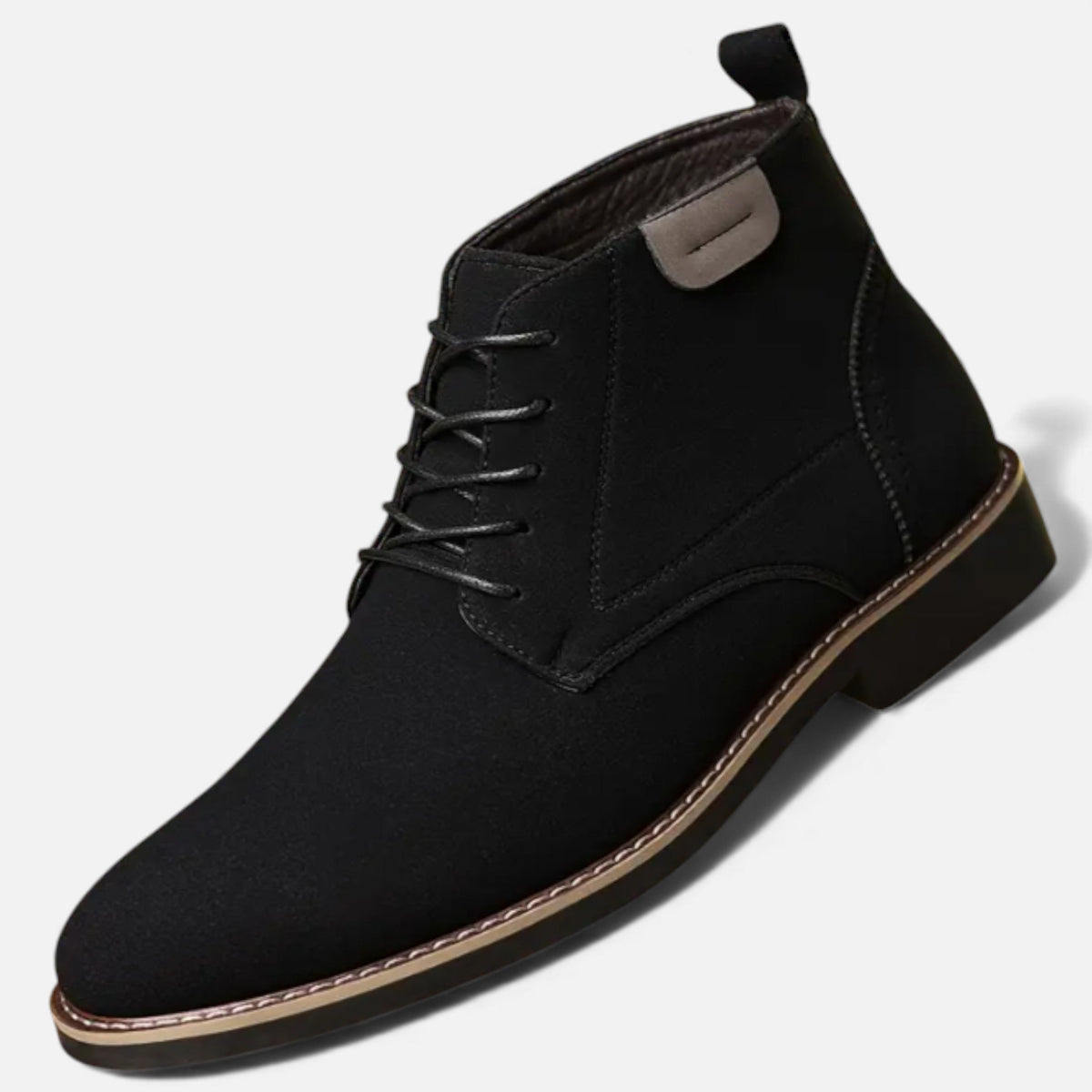 Lurvain | Men’s Black Dress Boots – Retro Business Sophistication
