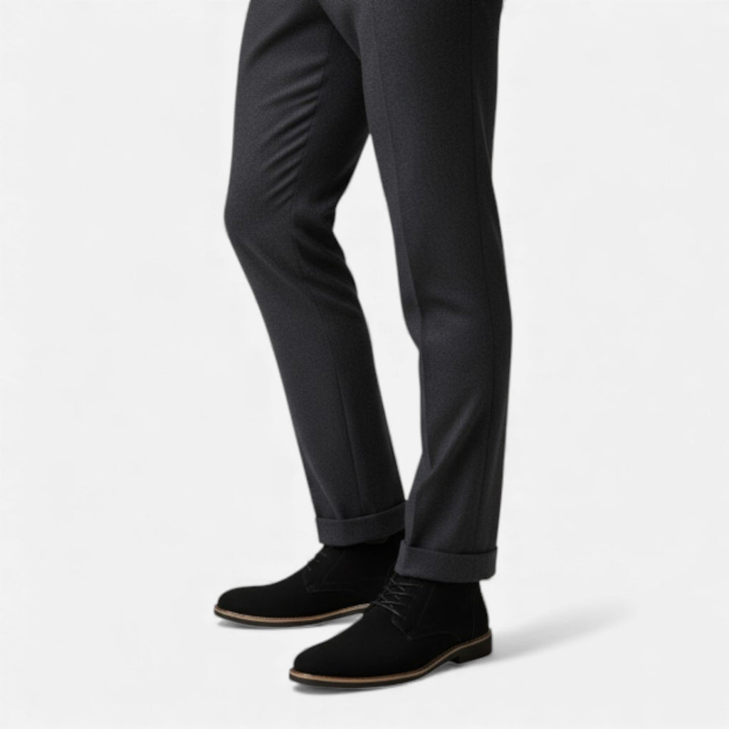 Lurvain | Men’s Black Dress Boots – Retro Business Sophistication