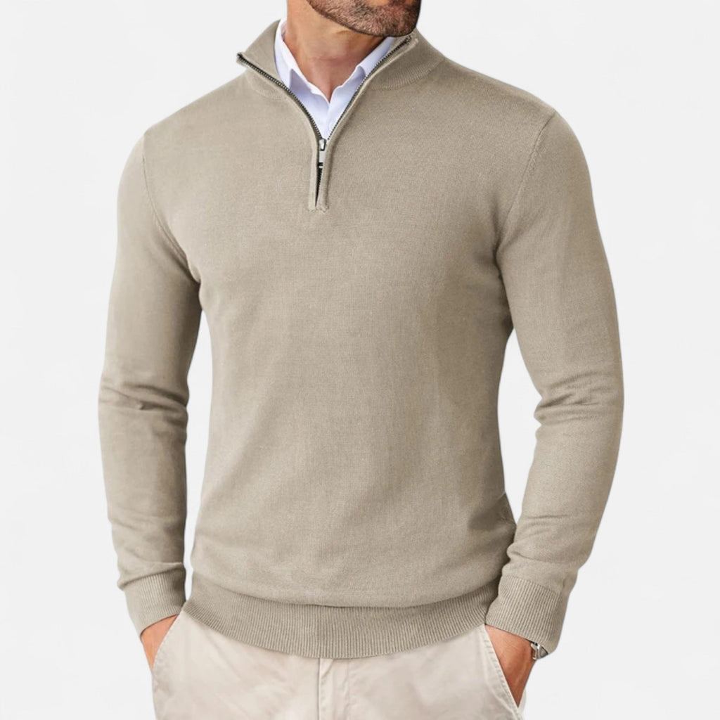 Lurvain | Men’s Quarter-Zip Knit Sweater – Slim Elegance