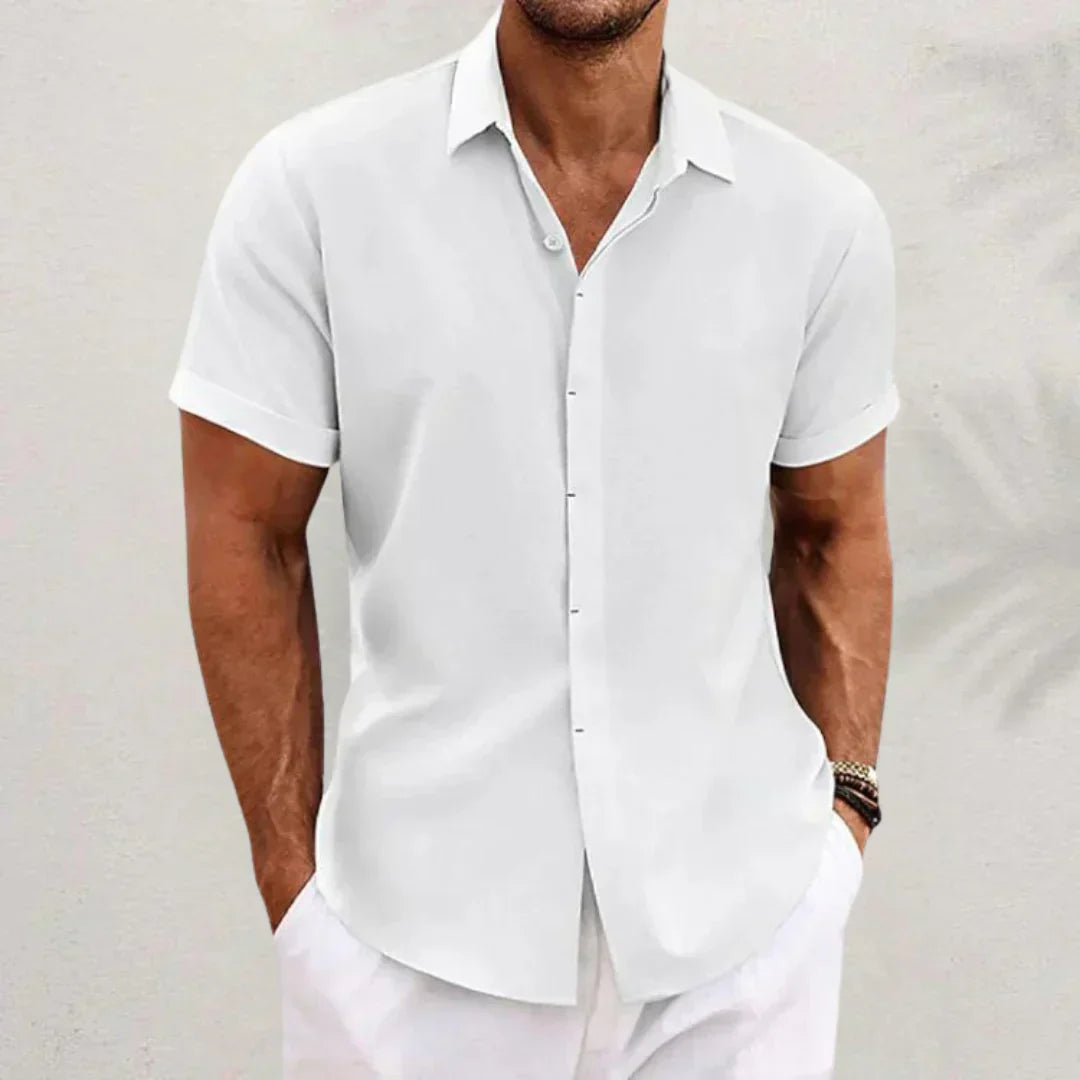 Alveraine Men's Casual Summer Polo Shirt – White