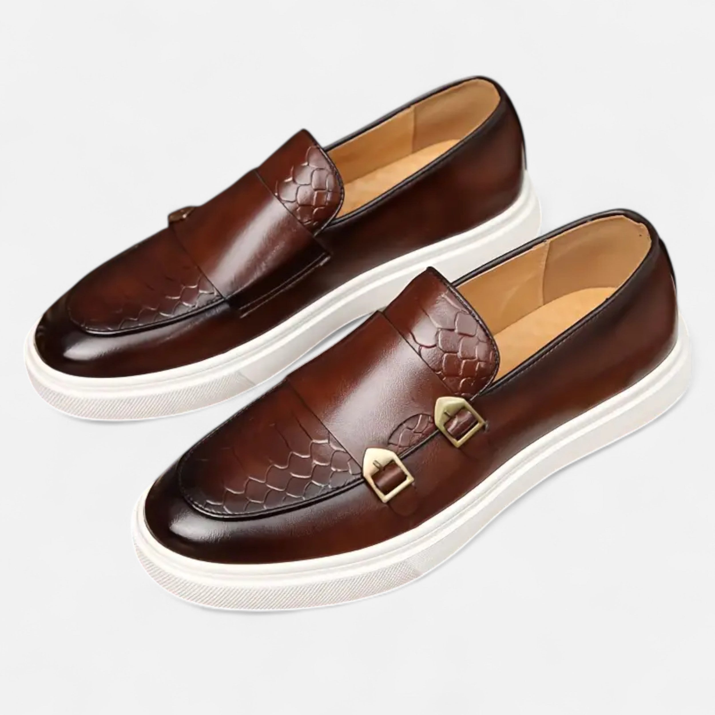Lurvain | Men’s Gold-Pattern Casual Loafers