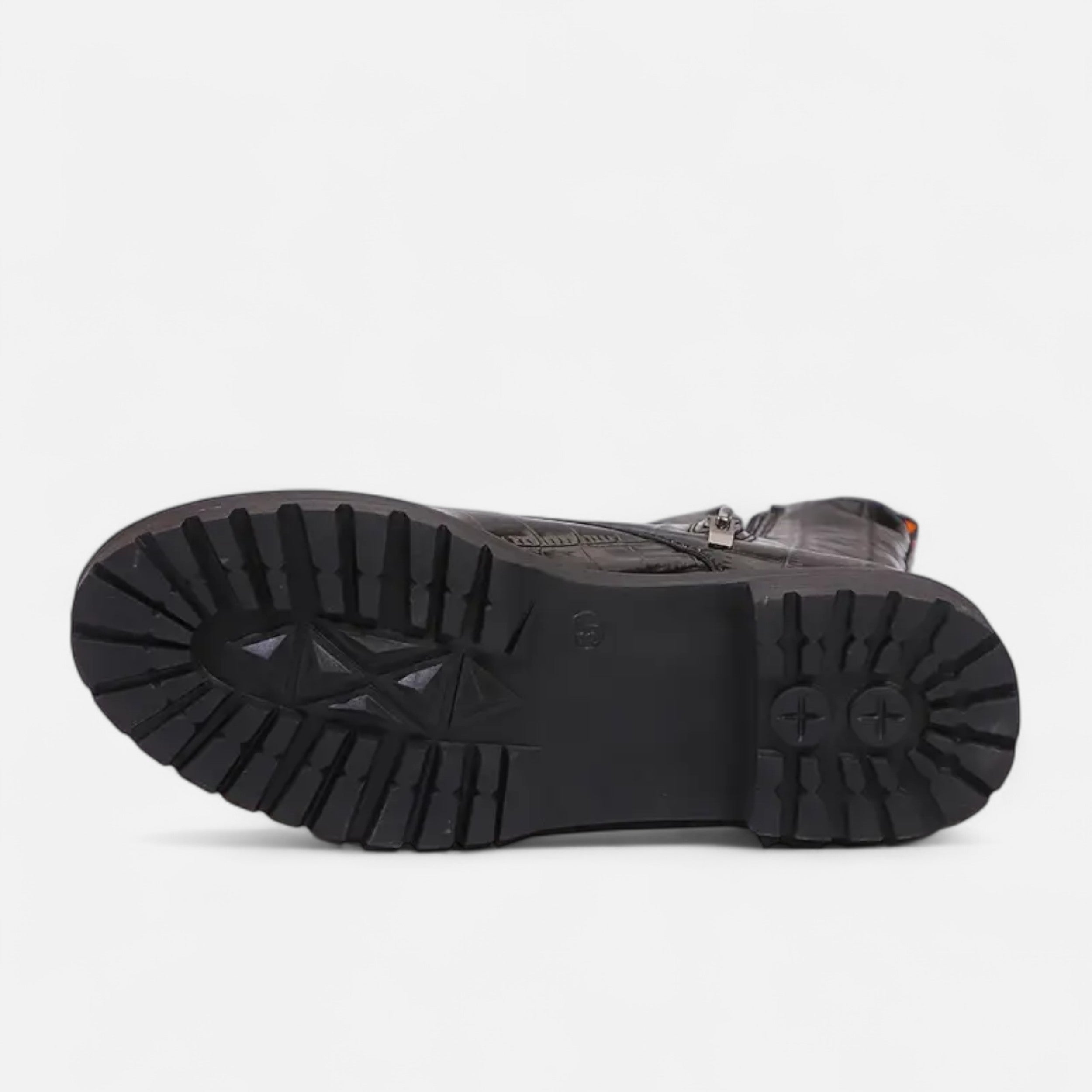 Lurvain | Women’s Mid Heel Croc-Pattern Ankle Boots