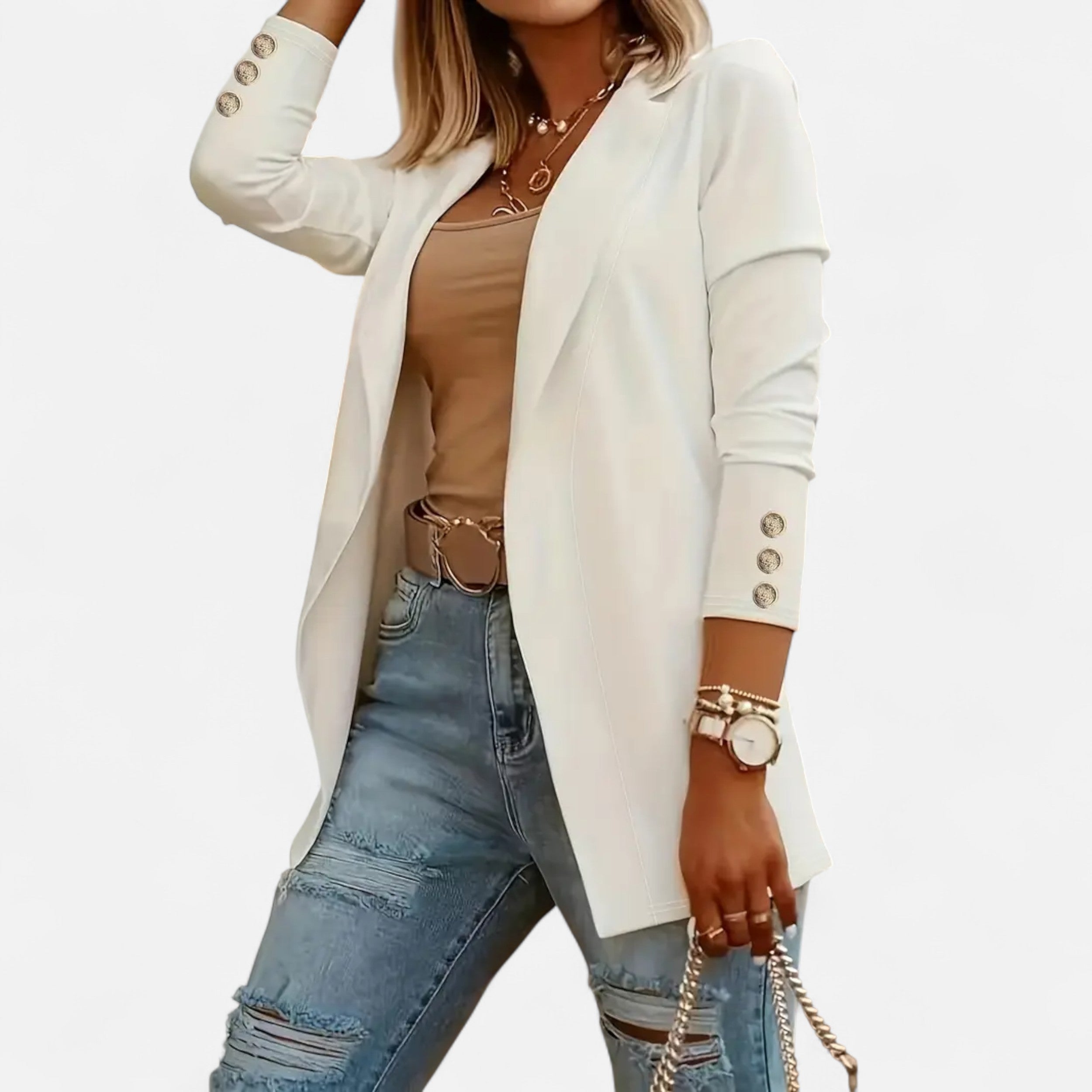 Lurvain | Women’s Chic Mid-Length Lapel Cardigan
