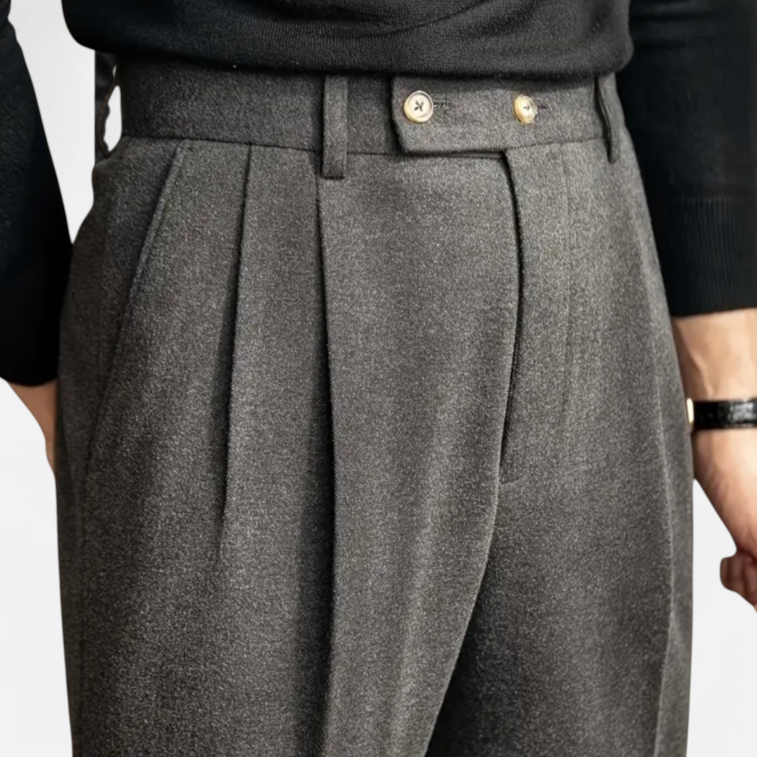 Lurvain | Men’s Naples Trousers – High-Waist British Style