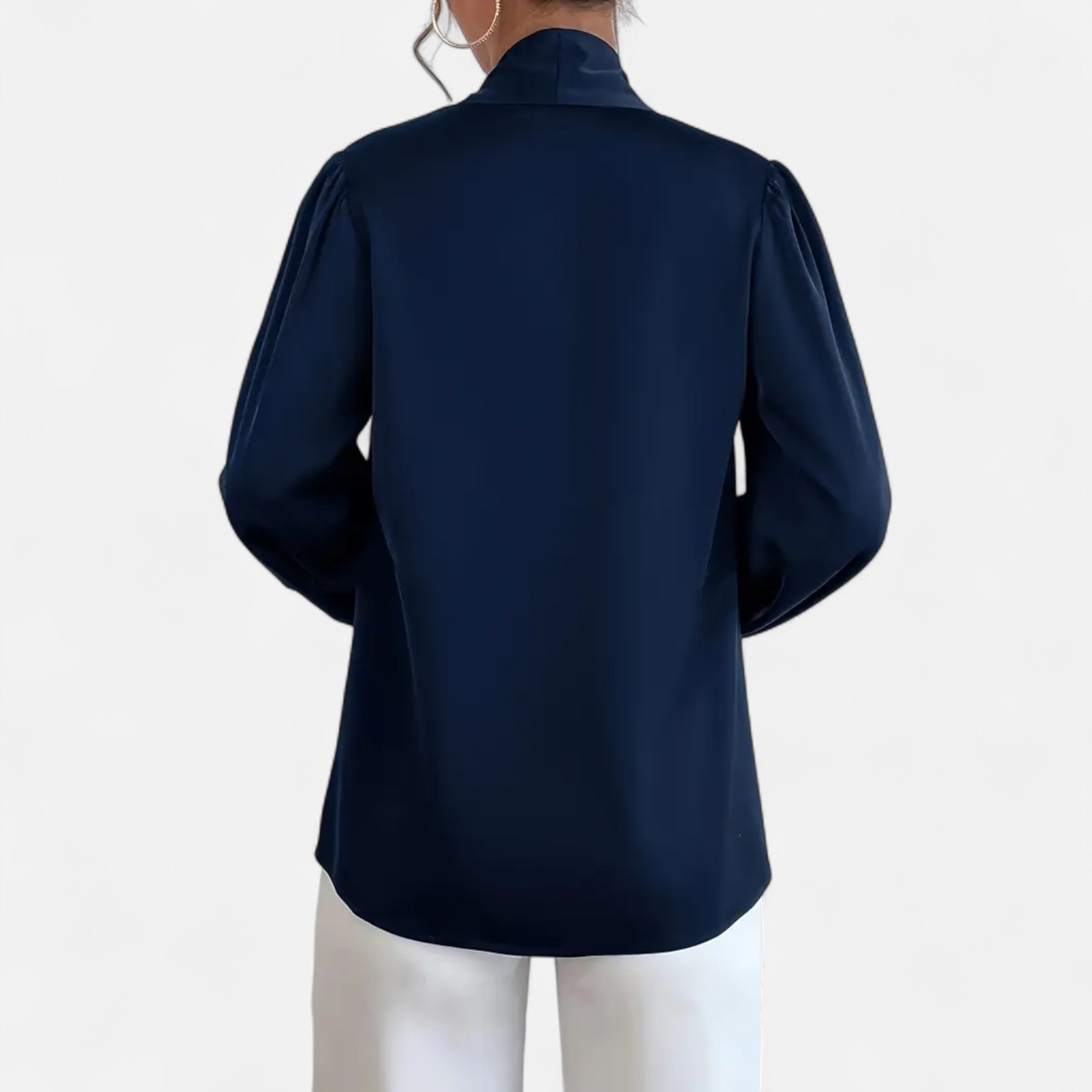 Lurvain | Women’s Satin Bow-Tie Blouse