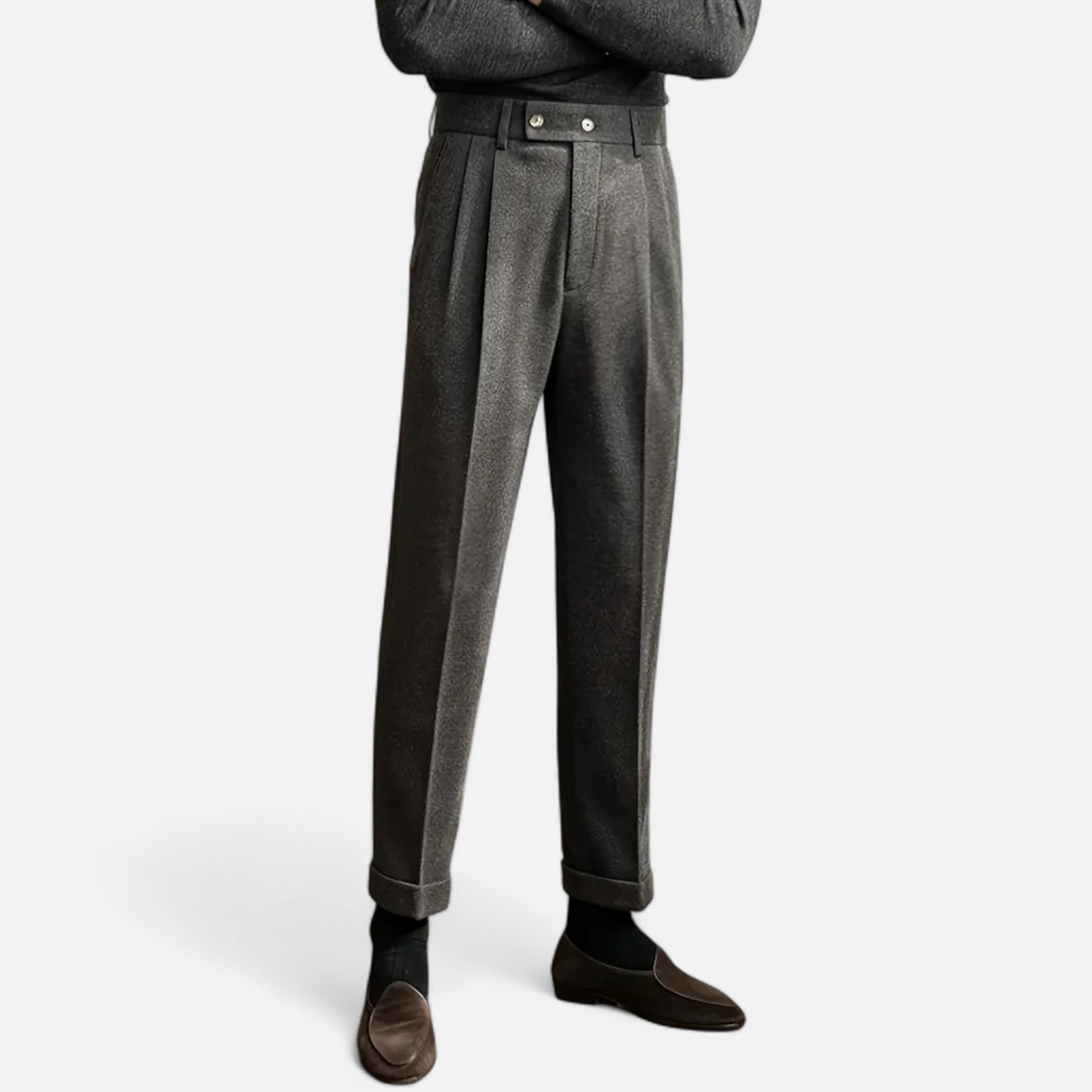Lurvain | Men’s Naples Trousers – High-Waist British Style